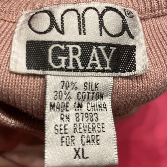 ANNA grey silk sweater size XL - Picture 4 of 4